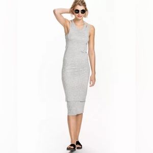 CHEAP MONDAY T shirt tank Dress HEATHERED grey layered elevated casual